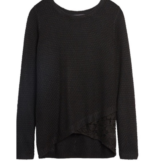 Brixton Ivy Darla Asymmetric Lace Hem Sweater - Picture 1 of 6